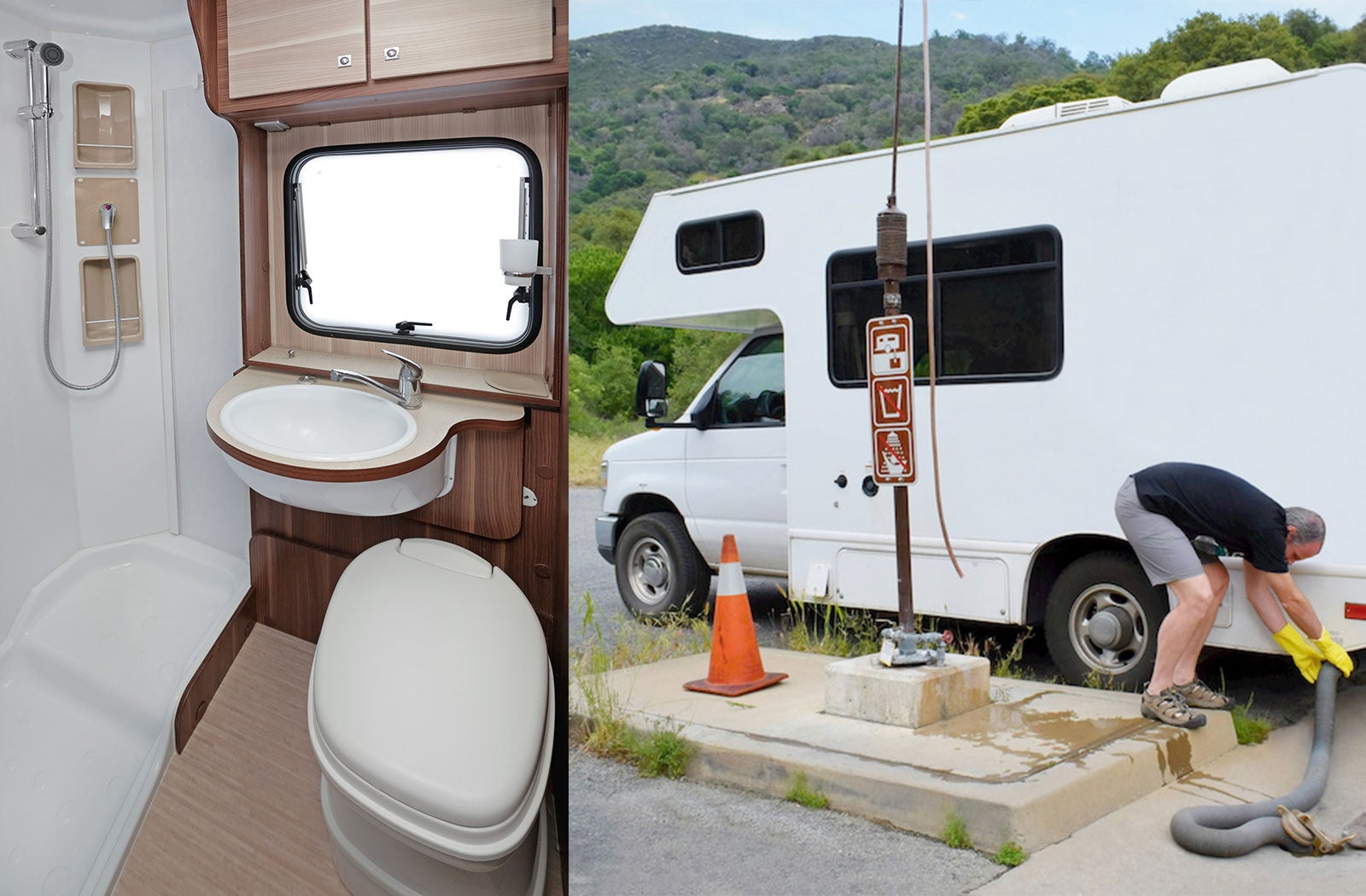 Portable RV/camper toilet and holding tank setup in Quakertown, Pennsylvania